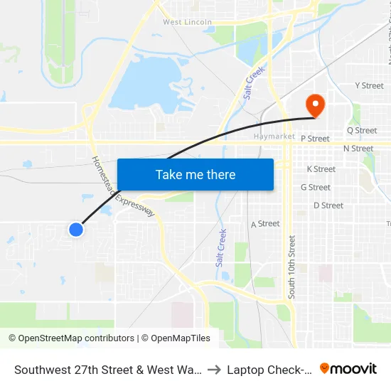 Southwest 27th Street & West Washington Street, Se to Laptop Check-Out Union map