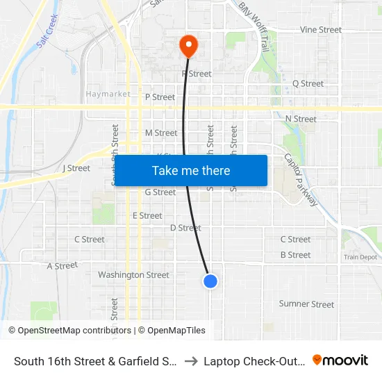 South 16th Street & Garfield Street, NW to Laptop Check-Out Union map
