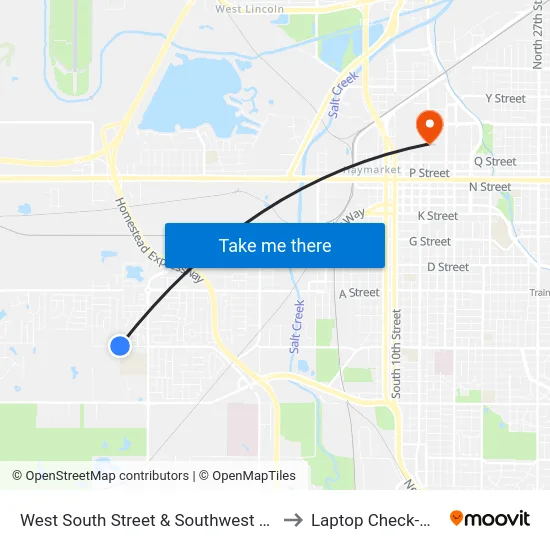 West South Street & Southwest 23rd Street, NW to Laptop Check-Out Union map
