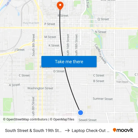 South Street & South 19th Street, Se to Laptop Check-Out Union map