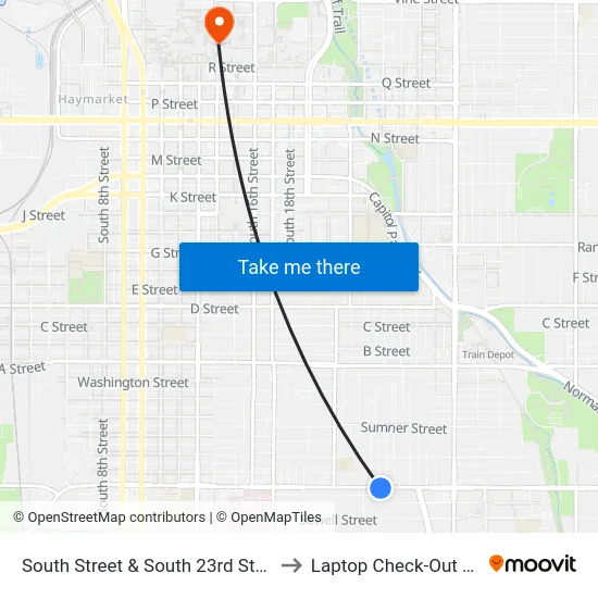 South Street & South 23rd Street, Se to Laptop Check-Out Union map