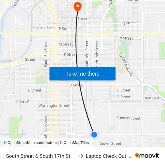 South Street & South 17th Street, Se to Laptop Check-Out Union map