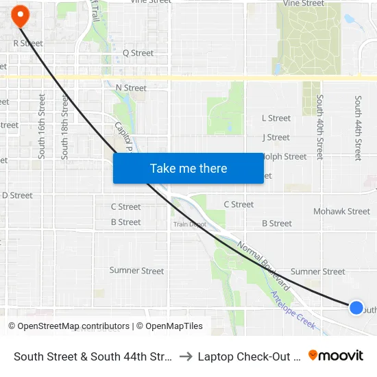 South Street & South 44th Street, NW to Laptop Check-Out Union map