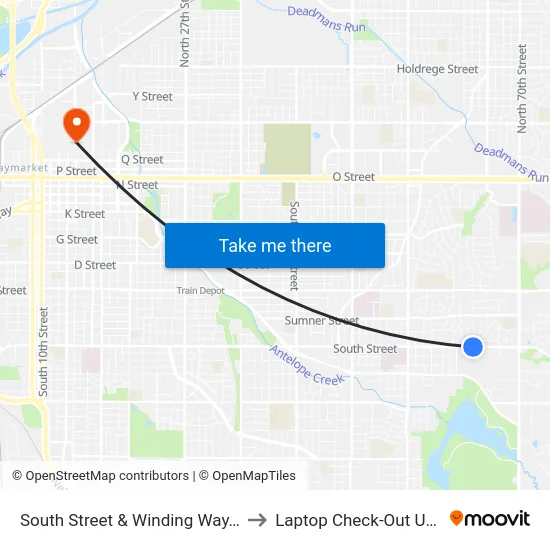 South Street & Winding Way, SW to Laptop Check-Out Union map