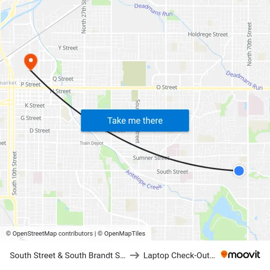 South Street & South Brandt Street, NE to Laptop Check-Out Union map
