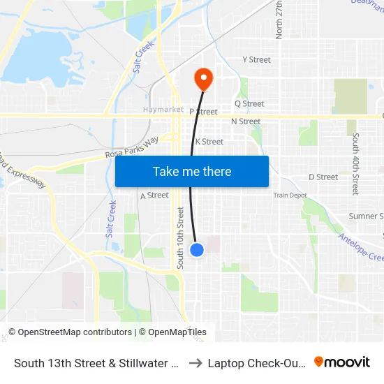 South 13th Street & Stillwater Avenue, Se to Laptop Check-Out Union map