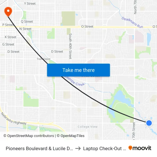 Pioneers Boulevard & Lucile Drive, NW to Laptop Check-Out Union map
