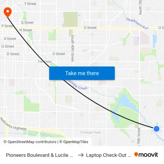 Pioneers Boulevard & Lucile Drive, Se to Laptop Check-Out Union map