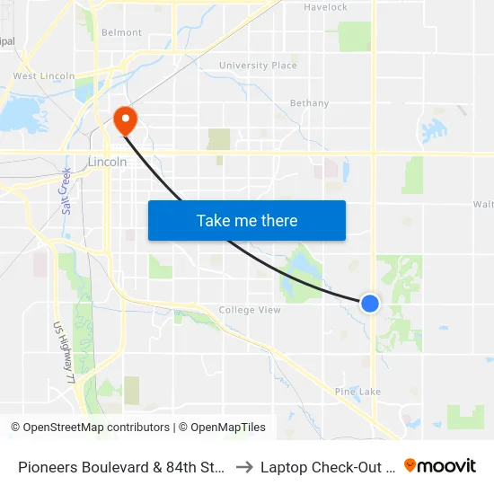 Pioneers Boulevard & 84th Street, NW to Laptop Check-Out Union map