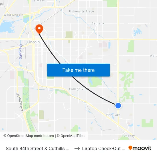 South 84th Street & Cuthills Drive, Se to Laptop Check-Out Union map