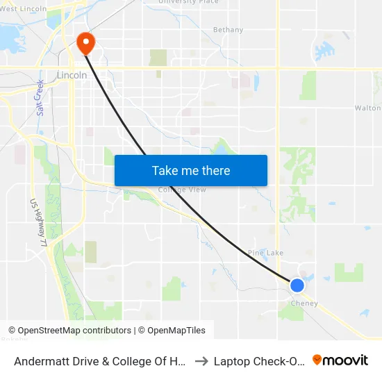 Andermatt Drive & College Of Hair Design, SW to Laptop Check-Out Union map