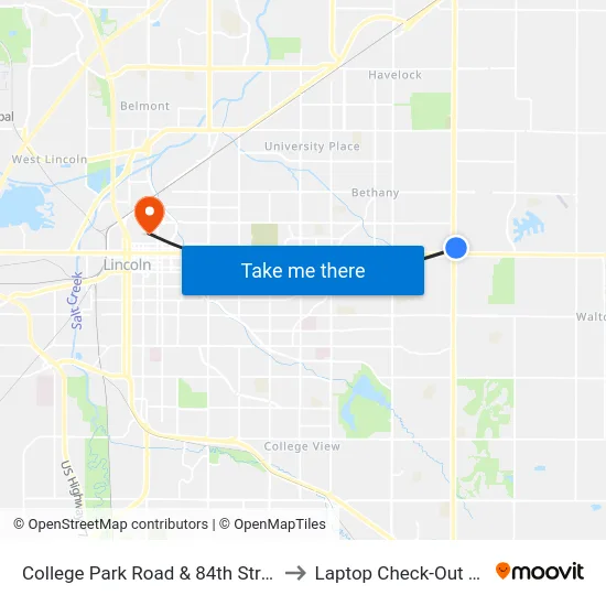 College Park Road & 84th Street, NE to Laptop Check-Out Union map