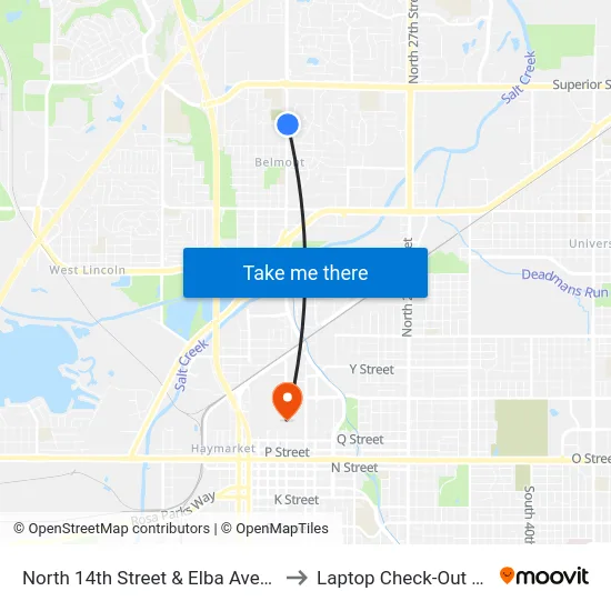 North 14th Street & Elba Avenue, Se to Laptop Check-Out Union map