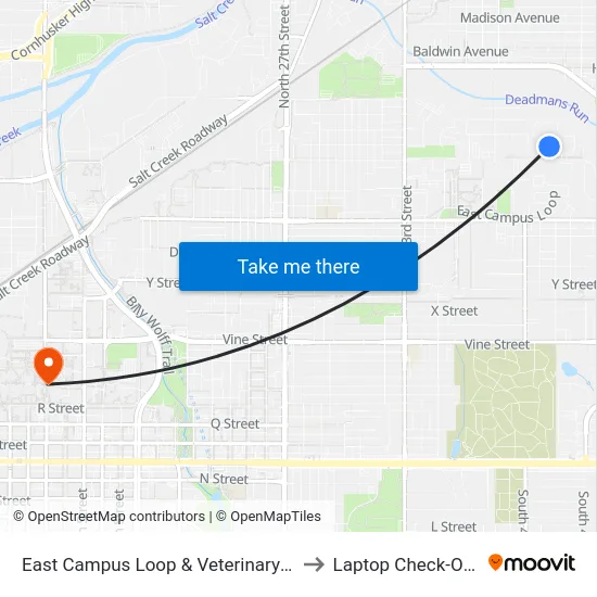 East Campus Loop & Veterinary Sciences, NE to Laptop Check-Out Union map