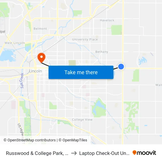 Russwood & College Park, SW to Laptop Check-Out Union map