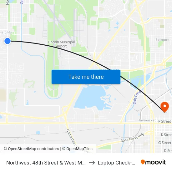 Northwest 48th Street & West Mathis Street, NW to Laptop Check-Out Union map
