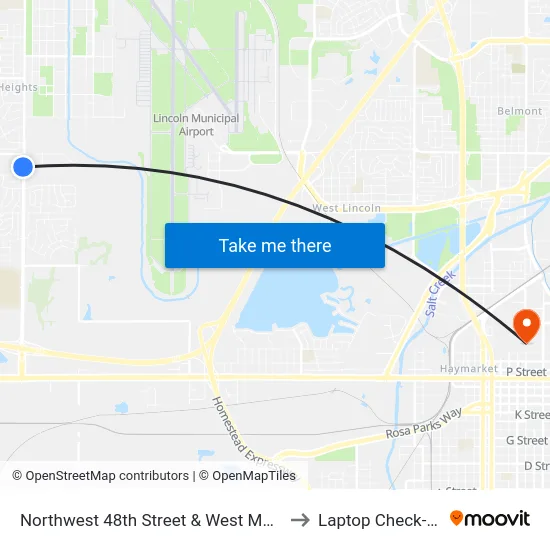 Northwest 48th Street & West Madison Avenue, NW to Laptop Check-Out Union map