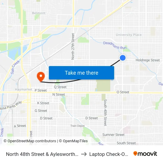 North 48th Street & Aylesworth Avenue, Se to Laptop Check-Out Union map