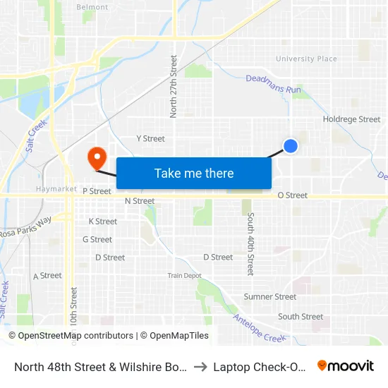 North 48th Street & Wilshire Boulevard, NW to Laptop Check-Out Union map