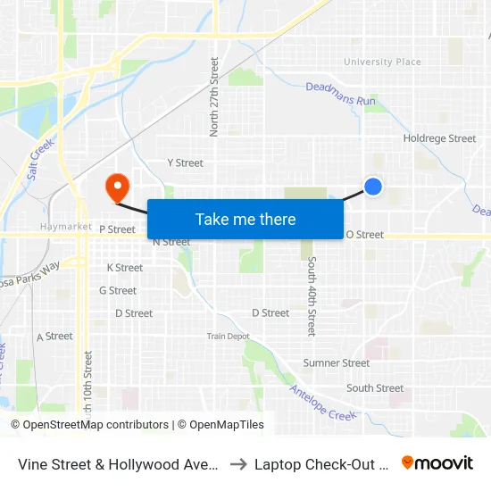 Vine Street & Hollywood Avenue, Se to Laptop Check-Out Union map