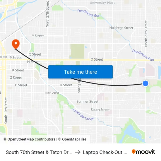 South 70th Street & Teton Drive, Se to Laptop Check-Out Union map