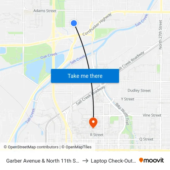 Garber Avenue & North 11th Street, NW to Laptop Check-Out Union map