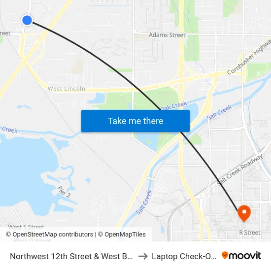 Northwest 12th Street & West Bond Street, NE to Laptop Check-Out Union map