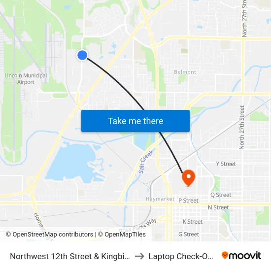 Northwest 12th Street & Kingbird Road, NE to Laptop Check-Out Union map
