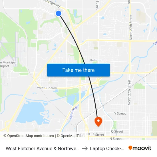 West Fletcher Avenue & Northwest 2nd Circle, NW to Laptop Check-Out Union map