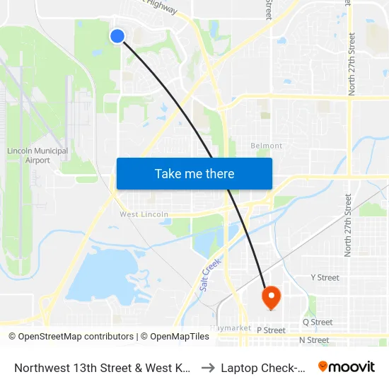 Northwest 13th Street & West Keating Drive, NW to Laptop Check-Out Union map