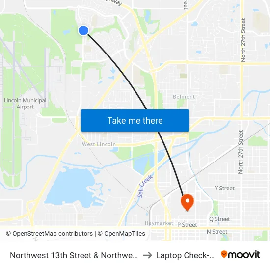Northwest 13th Street & Northwest 10th Street, NW to Laptop Check-Out Union map