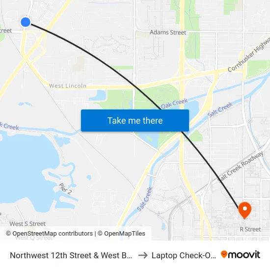 Northwest 12th Street & West Bond Street, SW to Laptop Check-Out Union map