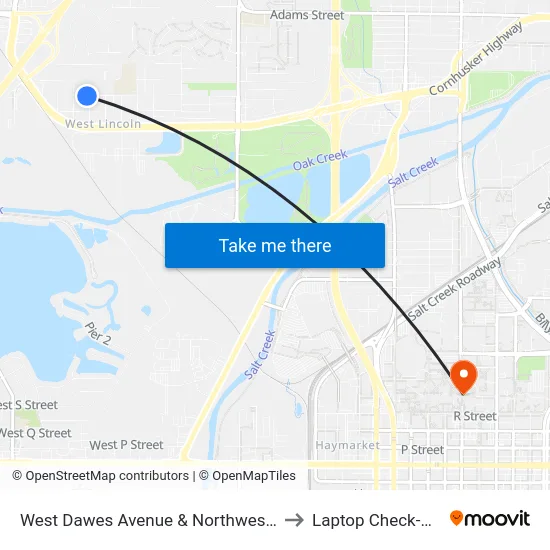 West Dawes Avenue & Northwest 8th Street, SW to Laptop Check-Out Union map