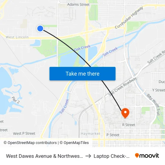 West Dawes Avenue & Northwest 4th Street, SW to Laptop Check-Out Union map