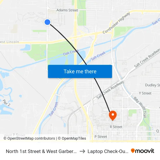 North 1st Street & West Garber Avenue, Se to Laptop Check-Out Union map