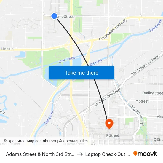 Adams Street & North 3rd Street, SW to Laptop Check-Out Union map
