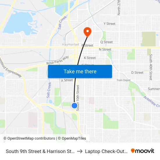 South 9th Street & Harrison Street, NW to Laptop Check-Out Union map