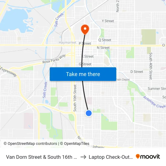 Van Dorn Street & South 16th Street, Se to Laptop Check-Out Union map
