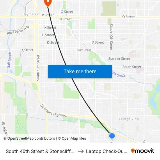 South 40th Street & Stonecliffe Drive, Se to Laptop Check-Out Union map