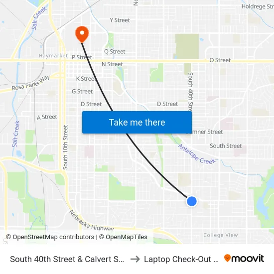 South 40th Street & Calvert Street, Se to Laptop Check-Out Union map