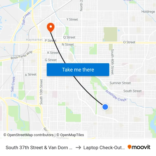 South 37th Street & Van Dorn Street, Se to Laptop Check-Out Union map