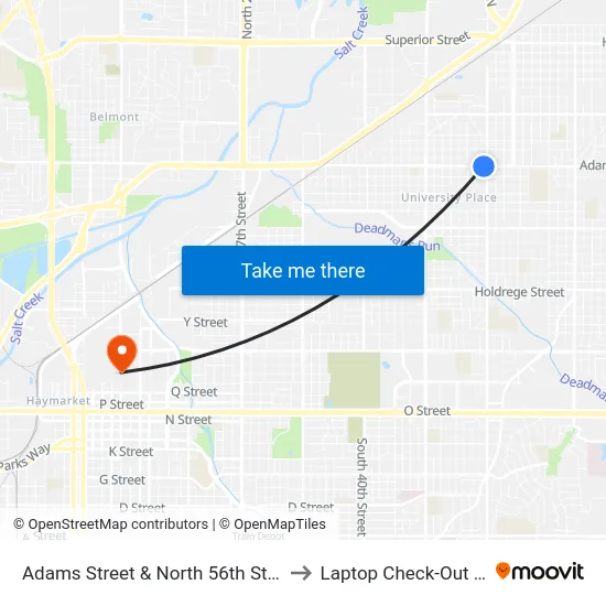 Adams Street & North 56th Street, SW to Laptop Check-Out Union map