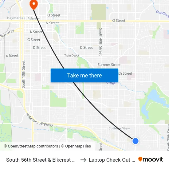 South 56th Street & Elkcrest Drive, Se to Laptop Check-Out Union map