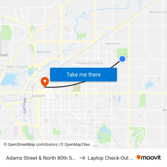 Adams Street & North 80th Street, Se to Laptop Check-Out Union map