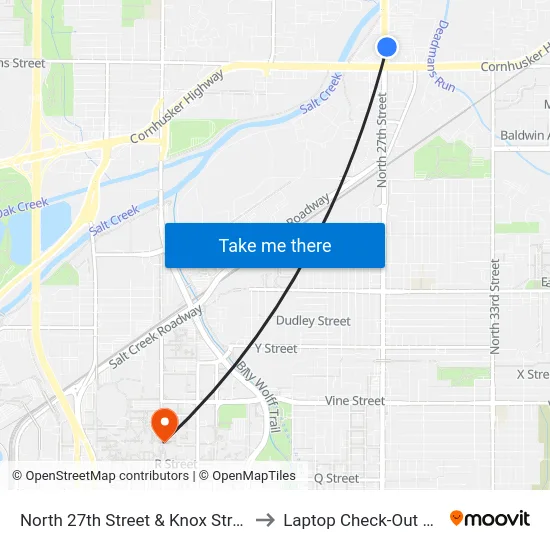 North 27th Street & Knox Street, Se to Laptop Check-Out Union map