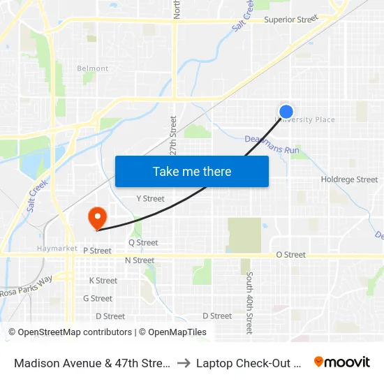 Madison Avenue & 47th Street, NE to Laptop Check-Out Union map