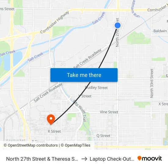 North 27th Street & Theresa Street, NW to Laptop Check-Out Union map