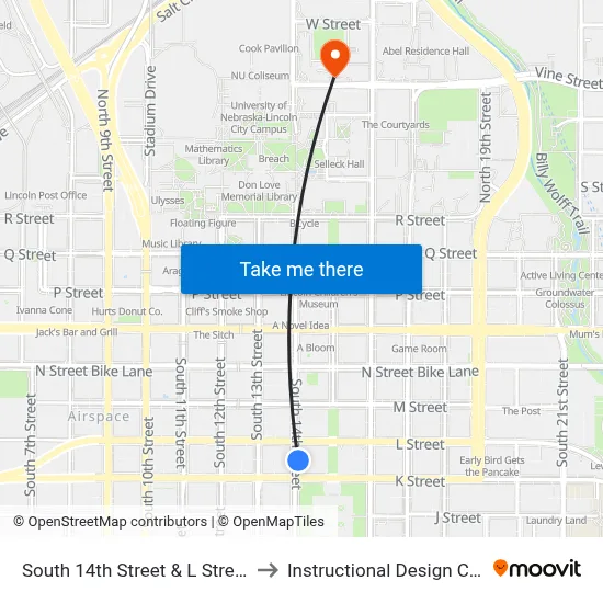 South 14th Street & L Street, Se to Instructional Design Center map