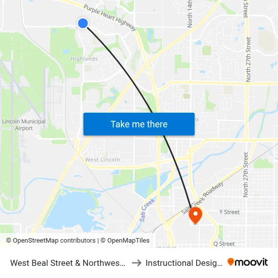 West Beal Street & Northwest 12th Street to Instructional Design Center map