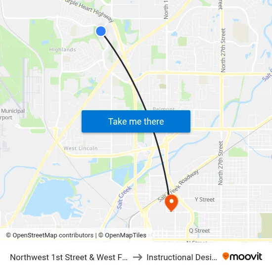 Northwest 1st Street & West Fletcher Avenue to Instructional Design Center map